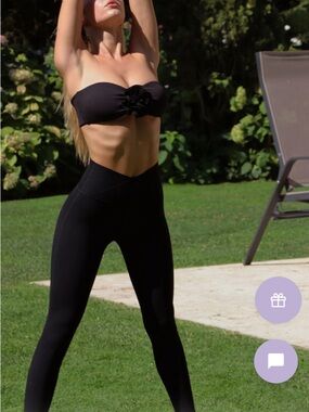 Wiskii black v waist yoga crossover legging small activewear nwt